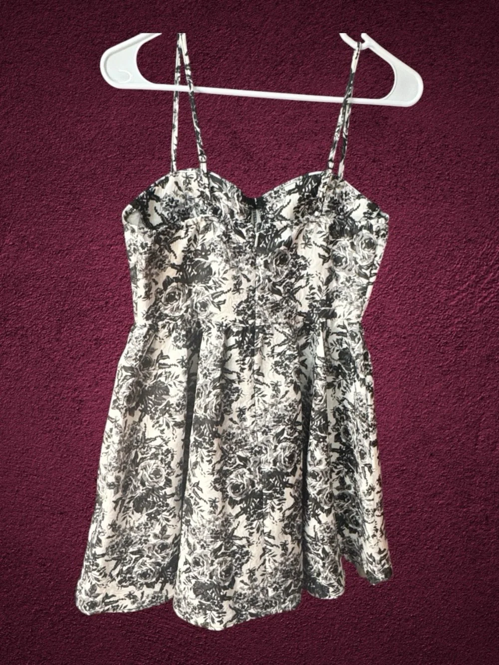 NWT SHEIN MOD Black & White Floral Bustier Mini Dress Brand-new with tags attach